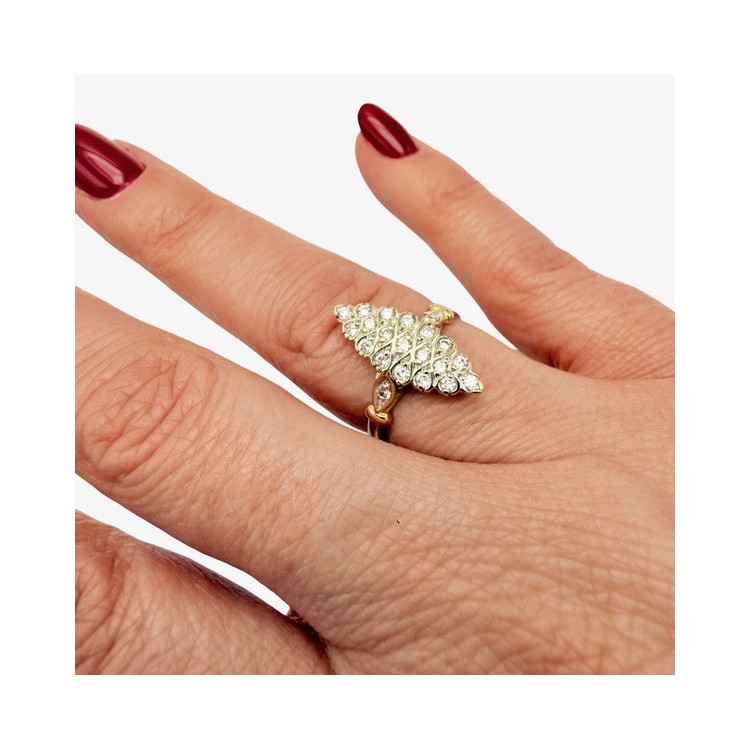 Bague Marquise Diamants Or Jaune - 18 carats (Bijou d'occasion)