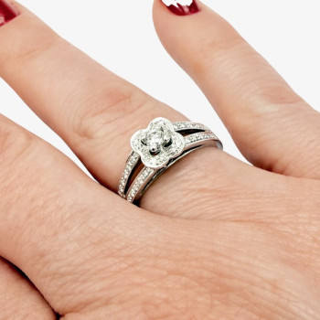 Bague Mauboussin Chance Of Love n°2 Diamants Or Blanc 750 - 18 carats (Bijou Occasion)