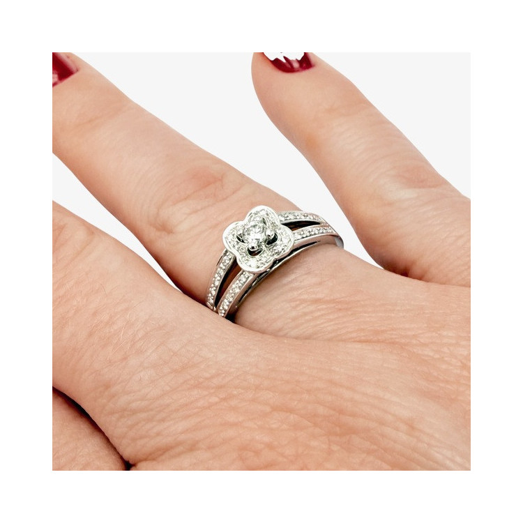 Bague Mauboussin Chance Of Love n°2 Diamants Or Blanc 750 - 18 carats (Bijou Occasion)