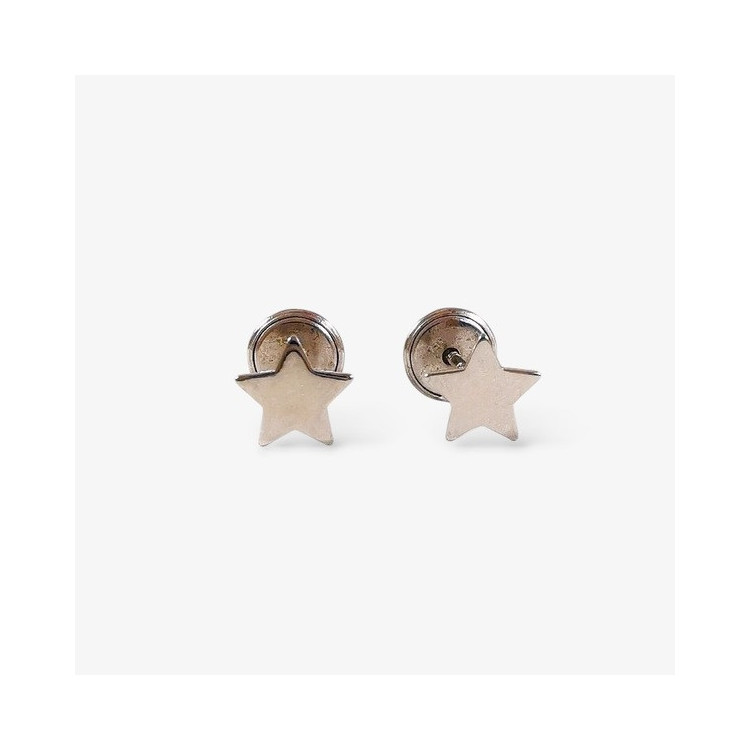 Boucles d'Oreilles Enfants Puces Etoile Or Blanc 750 - 18 carats