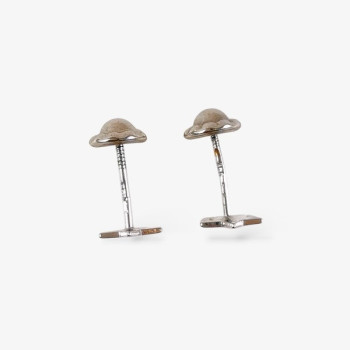 Boucles d'Oreilles Enfants Puces Etoile Or Blanc 750 - 18 carats