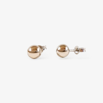 Boucles d'Oreilles Puces Boules Or Blanc 750 - 18 carats