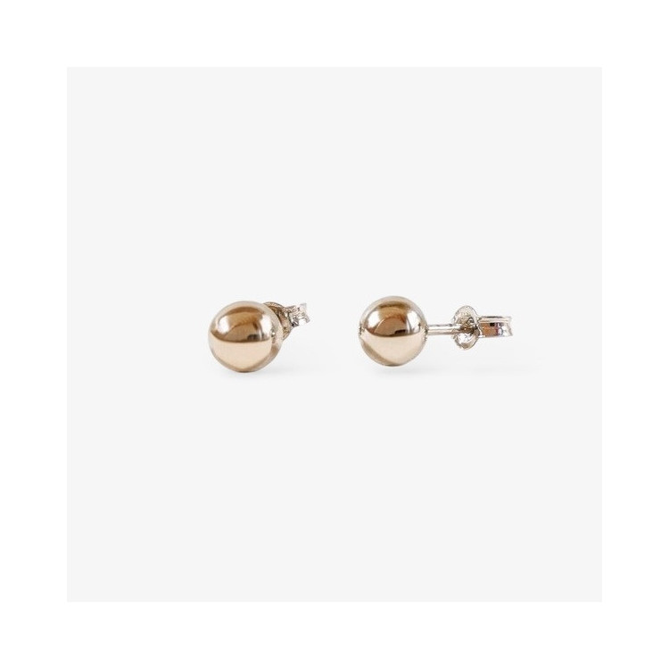 Boucles d'Oreilles Puces Boules Or Blanc 750 - 18 carats