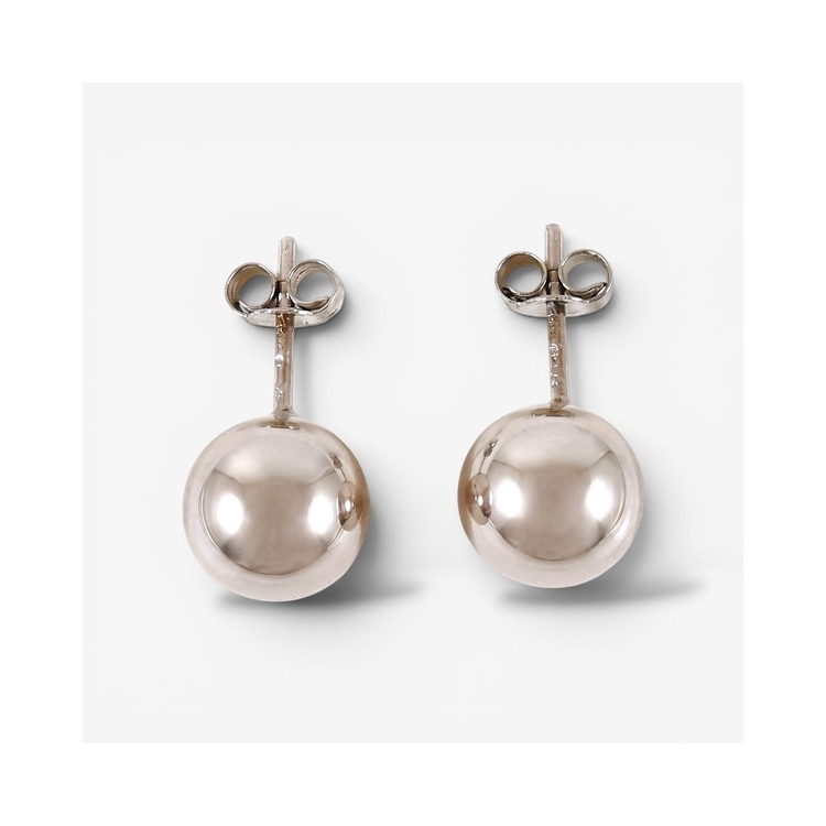 Boucles d'Oreilles Puces Or Blanc 750 - 18 carats