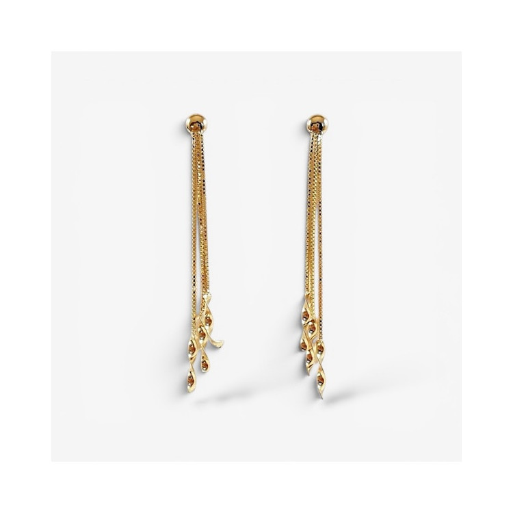 Boucles d'Oreilles Pendantes Or Jaune 750 - 18 carats