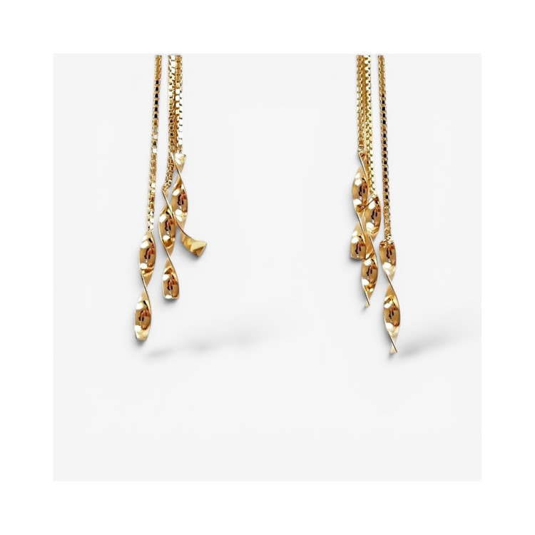 Boucles d'Oreilles Pendantes Or Jaune 750 - 18 carats