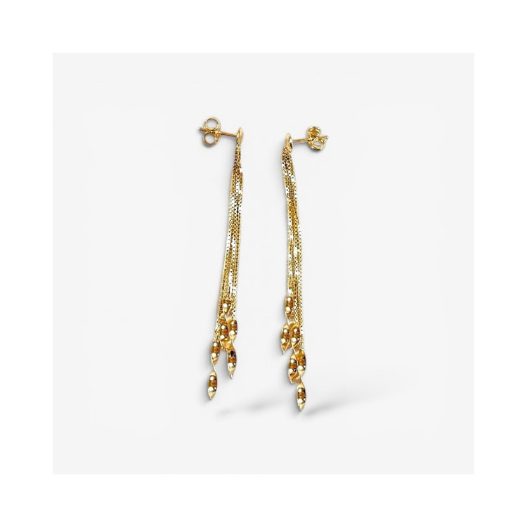 Boucles d'Oreilles Pendantes Or Jaune 750 - 18 carats