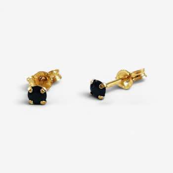 Boucles d'Oreilles Puces Saphir Or Jaune 750 - 18 carats
