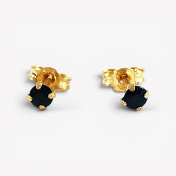 Boucles d'Oreilles Puces Saphir Or Jaune 750 - 18 carats