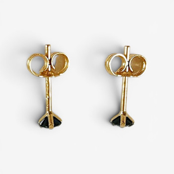 Boucles d'Oreilles Puces Saphir Or Jaune 750 - 18 carats
