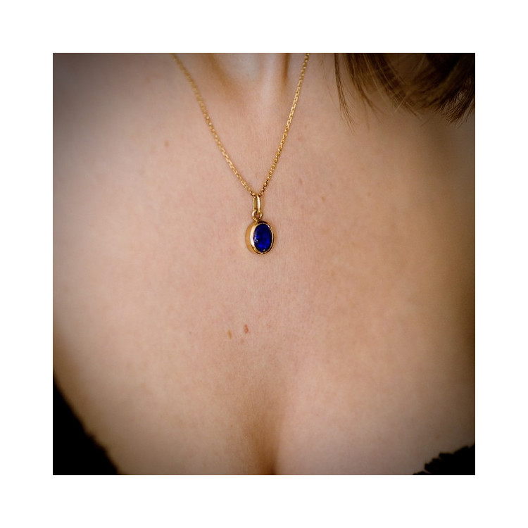 Pendentif Opale Bleue Or Jaune 750 - 18 carats Pièce unique