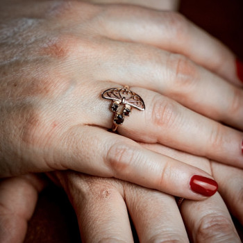 Bague "Féminessence" Quartz Fumé Or Rose 750 - 18 carats