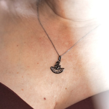 Collier "Féminessence" Quartz Fumé Or blanc 750 - 18 carats
