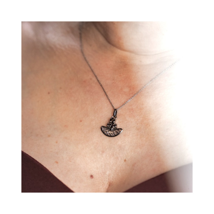 Collier "Féminessence" Quartz Fumé Or blanc 750 - 18 carats