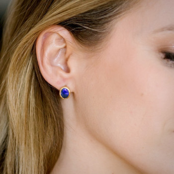Boucles d'oreilles Opale Or Jaune 750 - 18 carats Pièce Unique