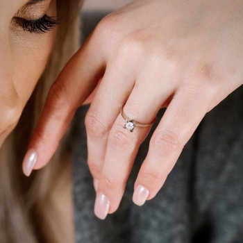 Bague Solitaire "Empire" Diamant 0.30 ct Or Blanc 750 - 18 carats