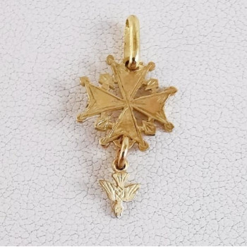 Pendentif Croix Huguenote Or Jaune 750 - 18 carats