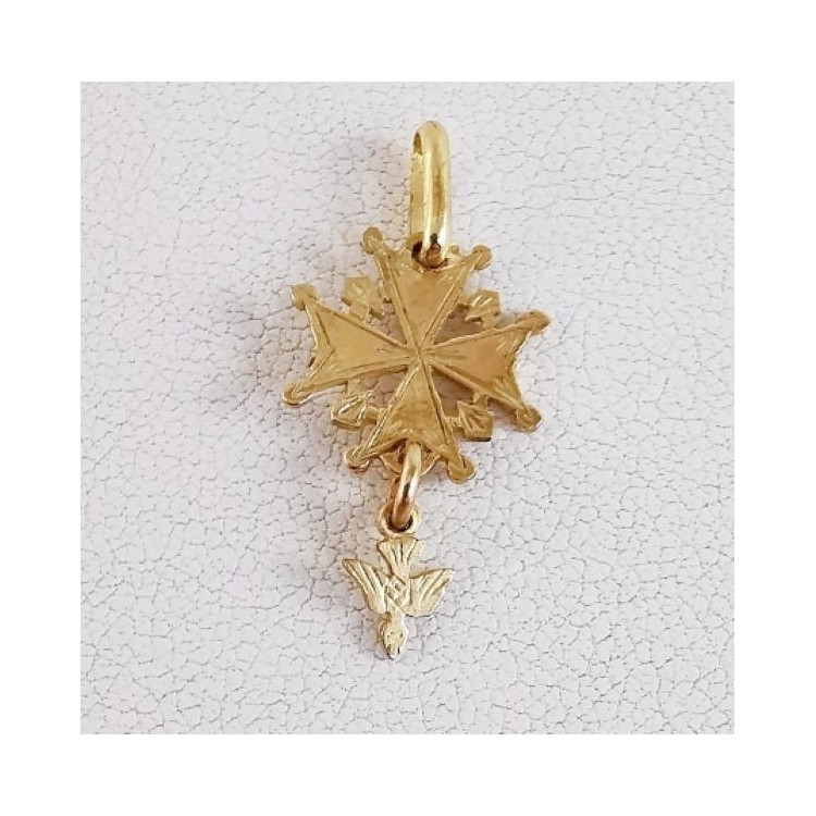 Pendentif Croix Huguenote Or Jaune 750 - 18 carats