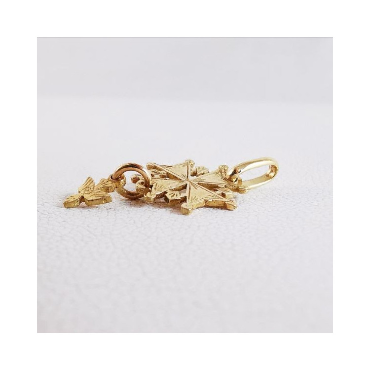 Pendentif Croix Huguenote Or Jaune 750 - 18 carats