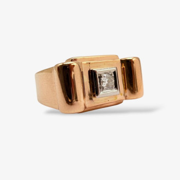 Bague Tank Diamant Or jaune 750 - 18 carats (Bijou Occasion)