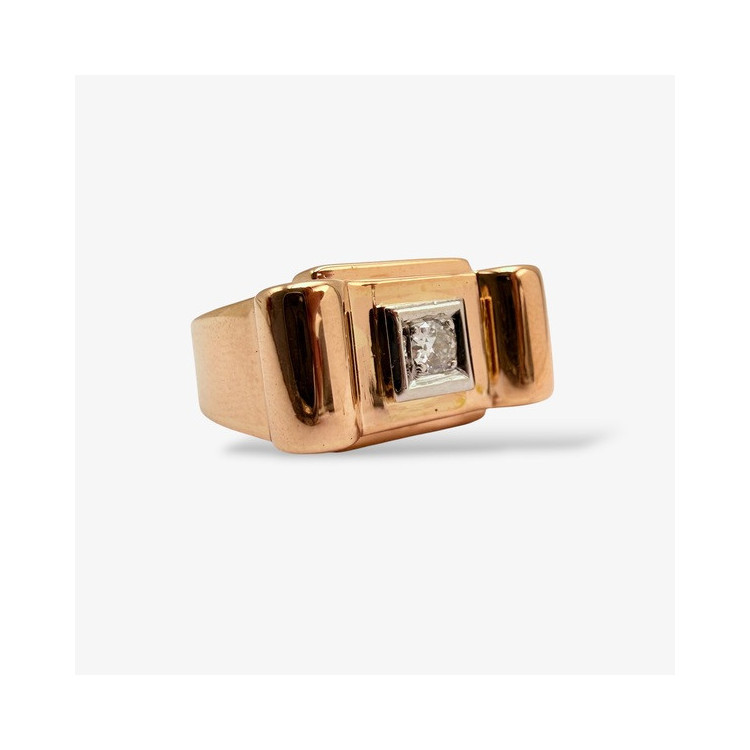 Bague Tank Diamant Or jaune 750 - 18 carats (Bijou Occasion)