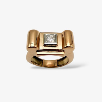 Bague Tank Diamant Or jaune 750 - 18 carats (Bijou Occasion)