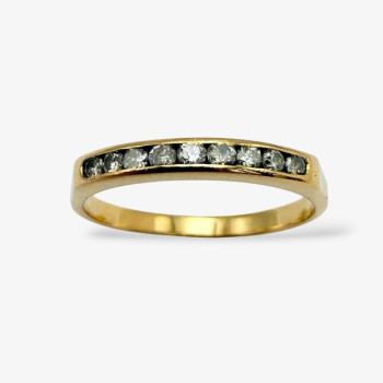Demi alliance Diamants 0.18 ct Or Jaune 750 - 18 carats (Bijou Occasion)