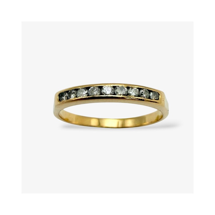 Demi alliance Diamants 0.18 ct Or Jaune 750 - 18 carats (Bijou Occasion)