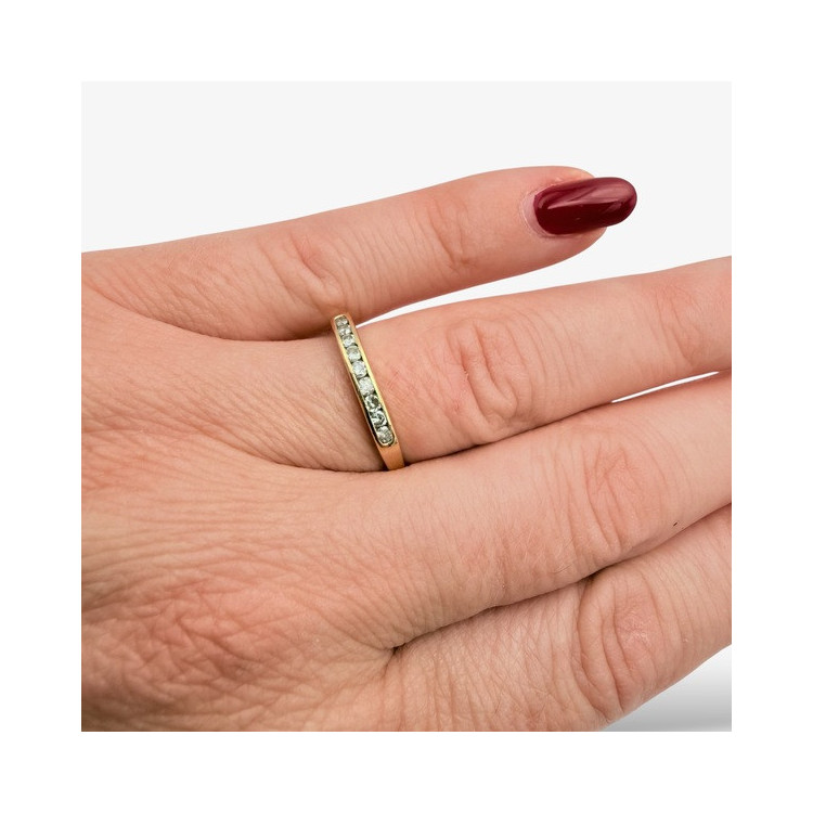 Demi alliance Diamants 0.18 ct Or Jaune 750 - 18 carats (Bijou Occasion)