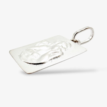 Pendentif Médaille Ange Or Blanc 750 - 18 carats
