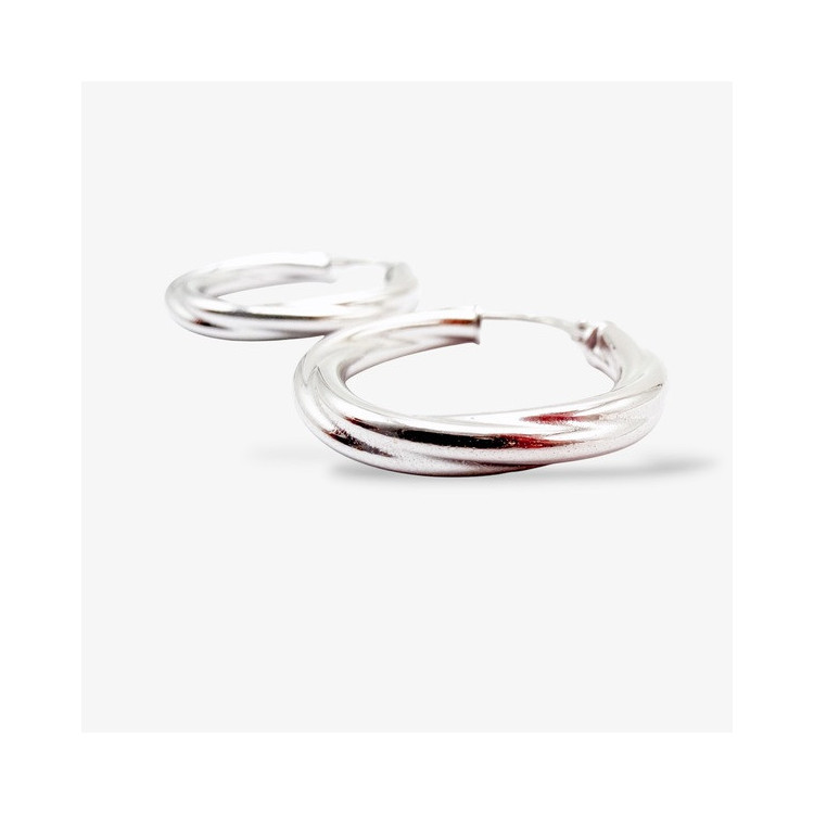 Créoles Torsadées Or blanc 750 - 18 carats