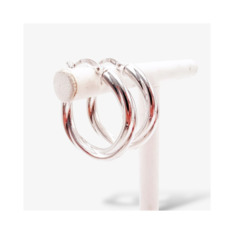 Créoles Torsadées Or blanc 750 - 18 carats