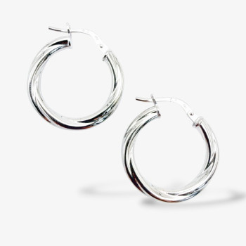 Créoles Torsadées Or blanc 750 - 18 carats