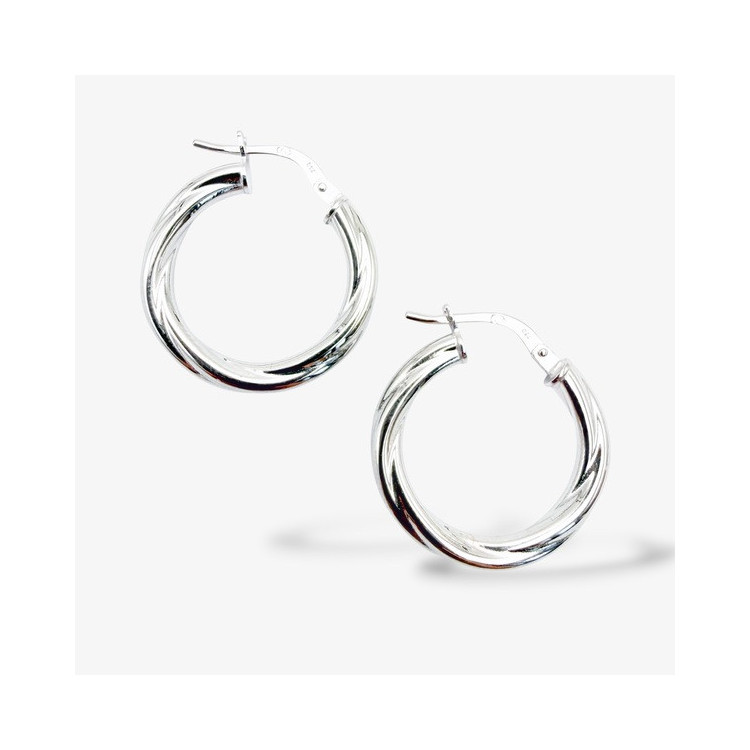 Créoles Torsadées Or blanc 750 - 18 carats
