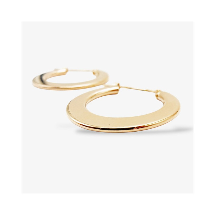 Créoles Plates Or Jaune 750 - 18 carats
