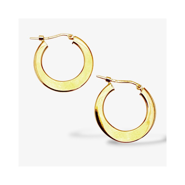 Créoles Plates Or Jaune 750 - 18 carats