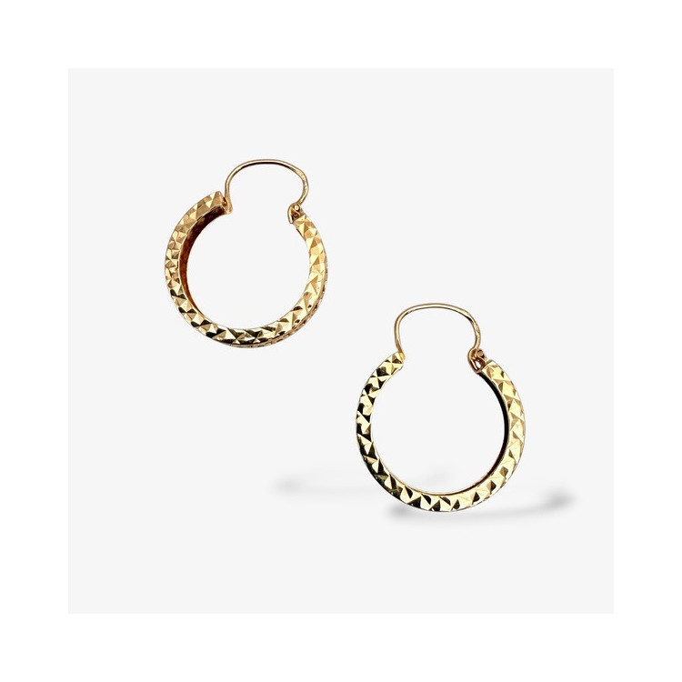Boucles d'Oreilles Créoles anciennes Or Jaune 750 - 18 carats (Bijou Occasion)