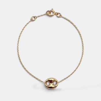 Bracelet Maille Rectangle Or Jaune 750 - 18 carats