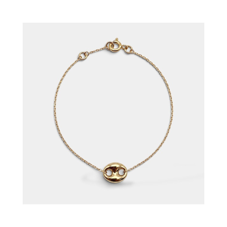 Bracelet Maille Rectangle Or Jaune 750 - 18 carats