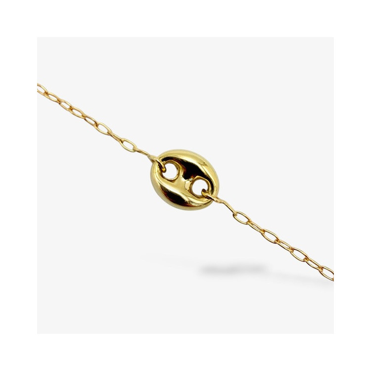 Bracelet Maille Rectangle Or Jaune 750 - 18 carats