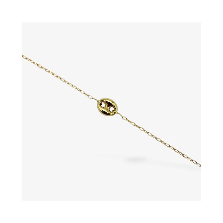 Bracelet Maille Rectangle Or Jaune 750 - 18 carats