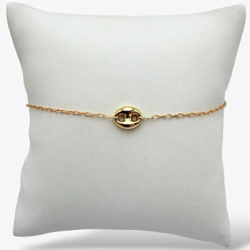 Bracelet Maille Rectangle Or Jaune 750 - 18 carats