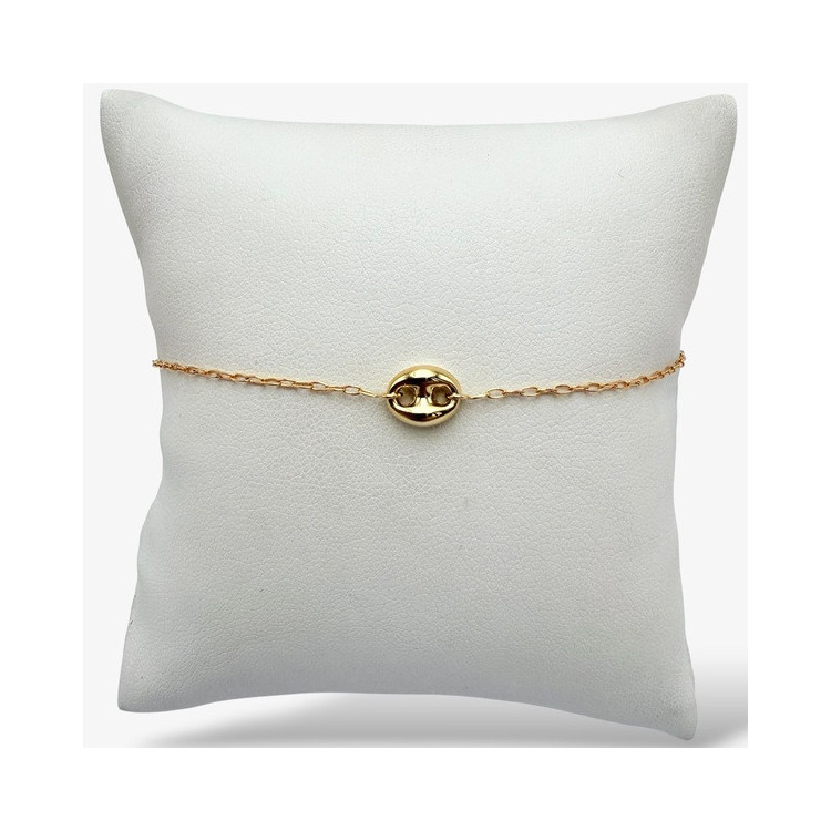 Bracelet Maille Rectangle Or Jaune 750 - 18 carats