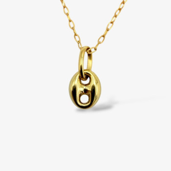 Collier pendentif grain de café Or Jaune 750 - 18 carats
