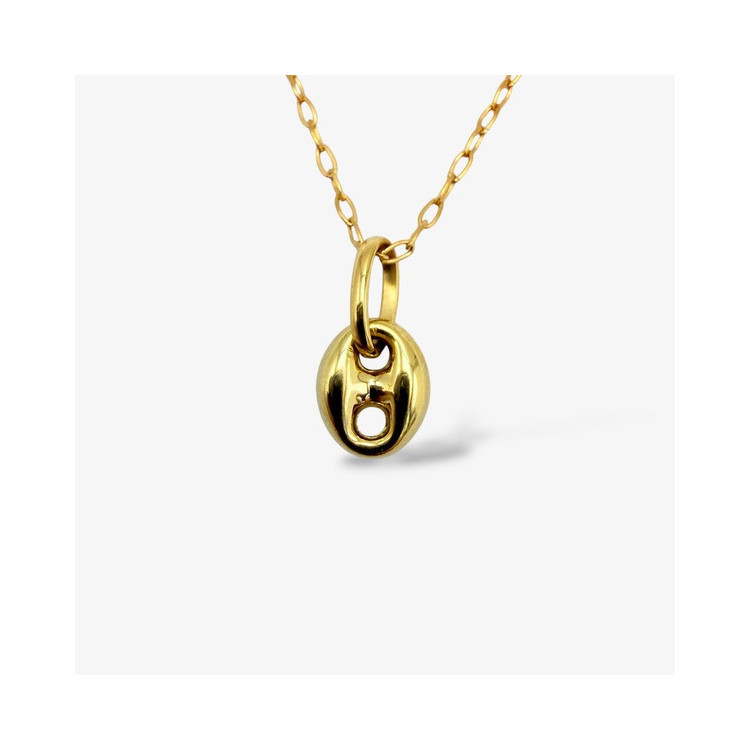 Collier pendentif grain de café Or Jaune 750 - 18 carats