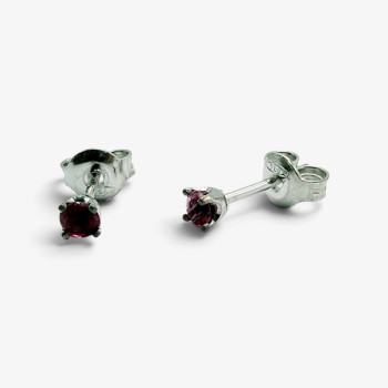 Boucles d'oreilles Puces Spinelles roses Or Blanc 750 - 18 carats