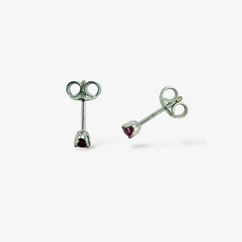 Boucles d'oreilles Puces Spinelles roses Or Blanc 750 - 18 carats