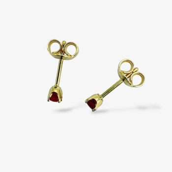 Boucles d'oreilles Puces Cornaline Or Jaune 750 - 18 carats