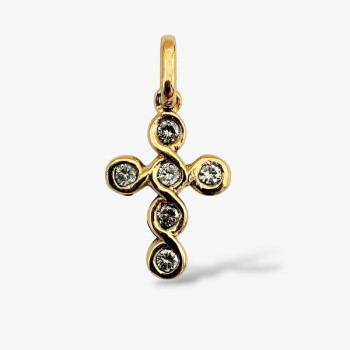 Croix Diamants Or Jaune 750 - 18 carats