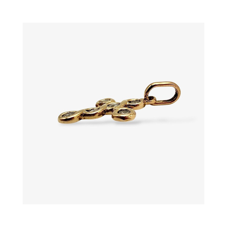 Croix Diamants Or Jaune 750 - 18 carats